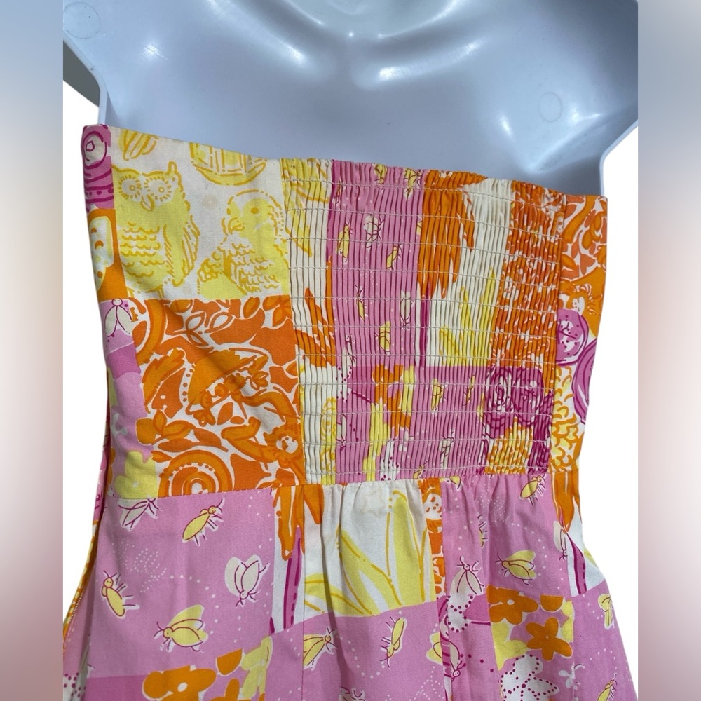Vintage Lily Pulitzer Strapless Patchwork Dress - Picture 5 of 14